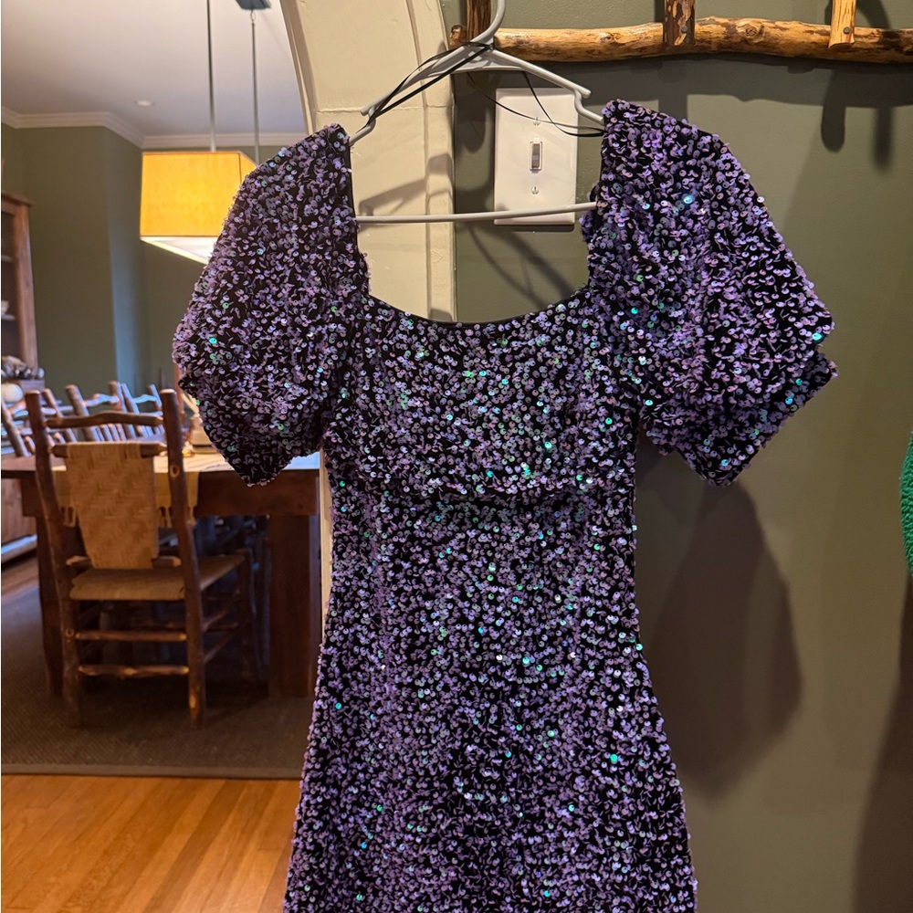Lena Purple Sequin Mini Dress
